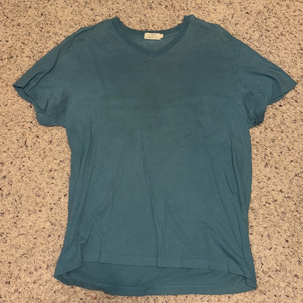 Men’s medium short sleeve jcrew teal shirt v neck